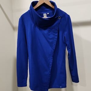 Danskin Royal Blue Asymmetric Funnel-Neck Jacket